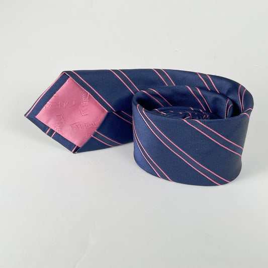 Tm Lewin - Hand Made Navy Silk Tie