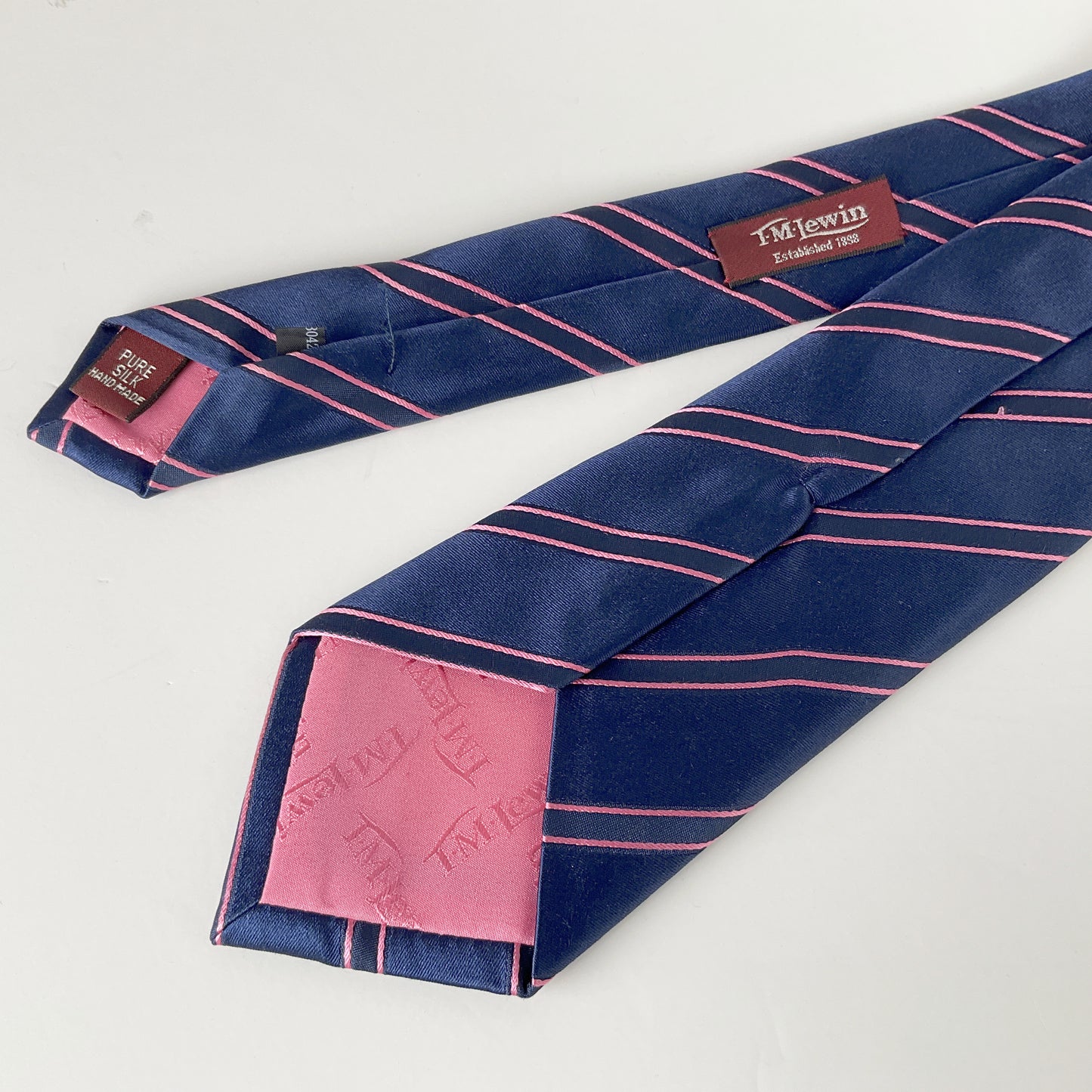 Tm Lewin - Hand Made Navy Silk Tie