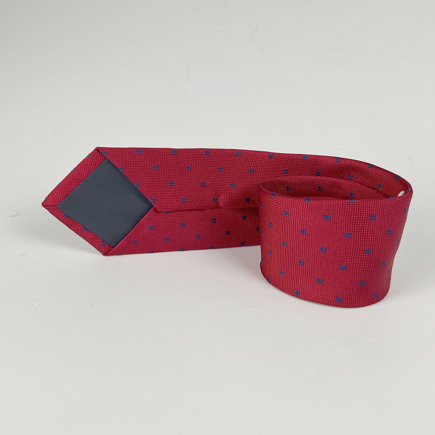 Barkers - Four-Leaf Clover Pattern Red Silk Tie