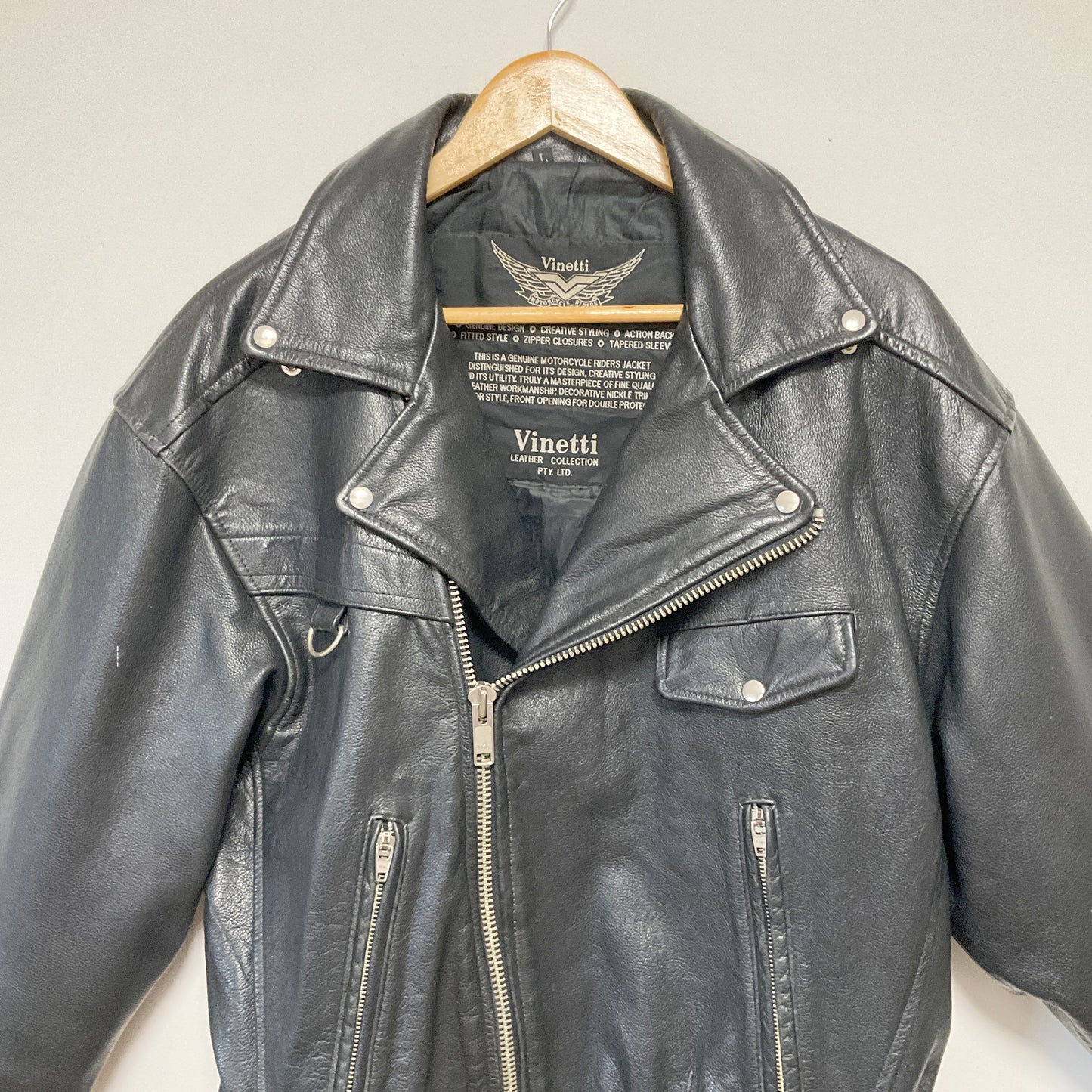 Vinetti - Motorcycle Mens Leather Jacket