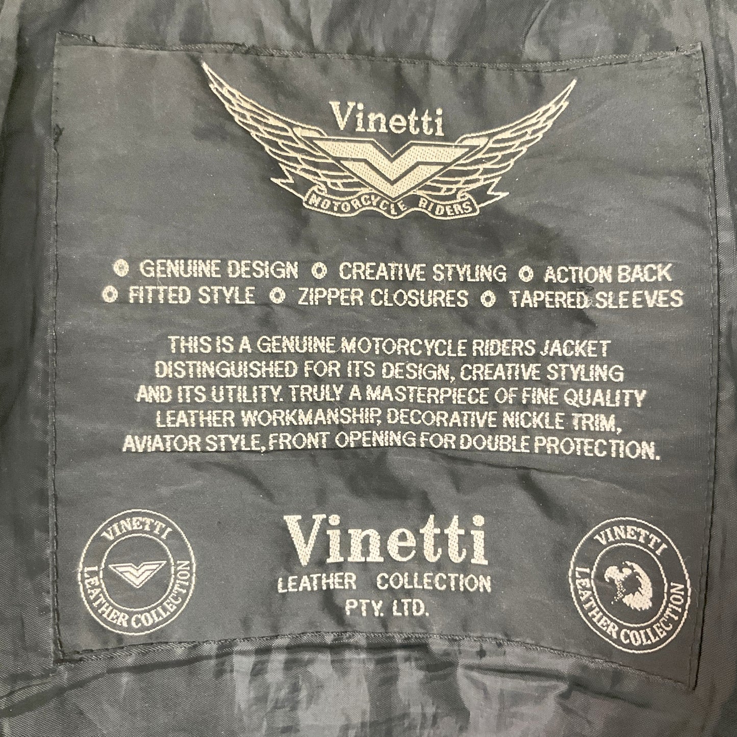 Vinetti - Motorcycle Mens Leather Jacket