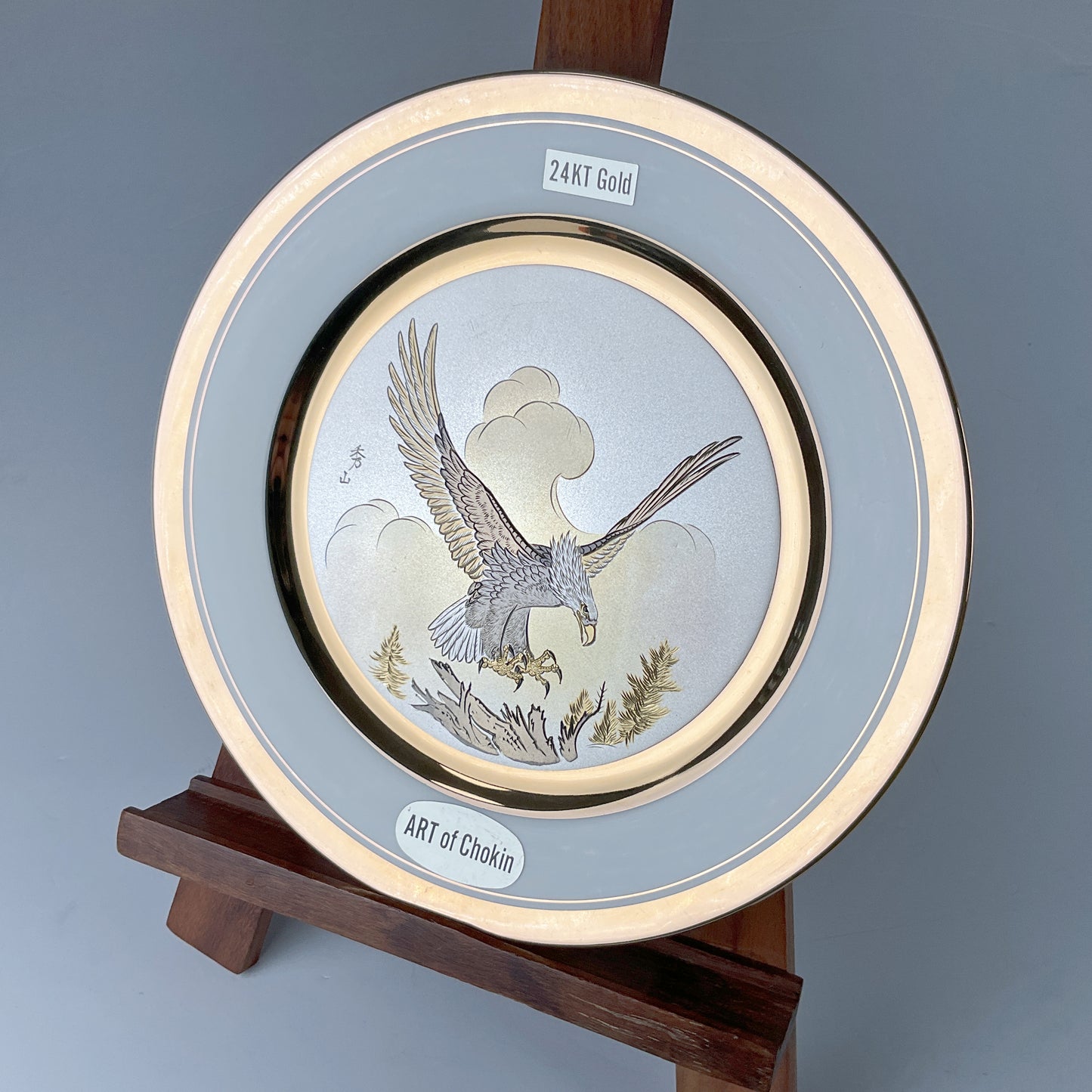 24K Gold Art of Chokin Collectable Plate - Eagle