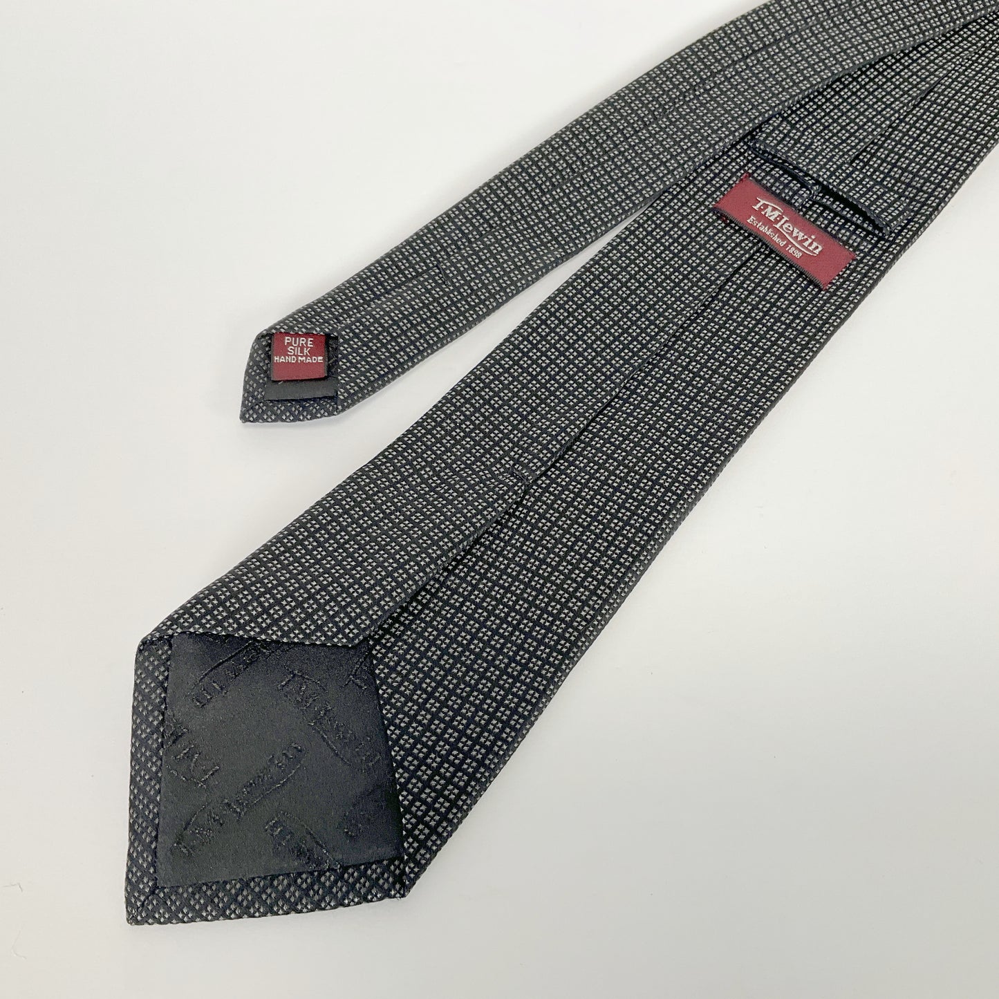 Tm Lewin - Hand Made Black Silk Tie