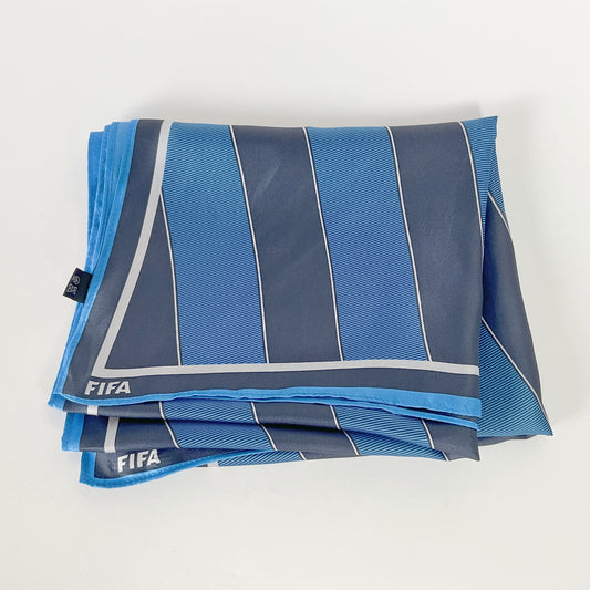 Fifa - Hand Made Blue Silk Striped Scarf