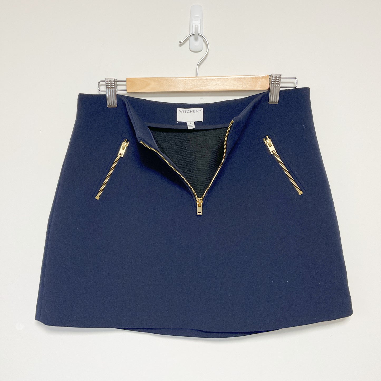 Witchery - Zip Skirt In Lead Dark Blue