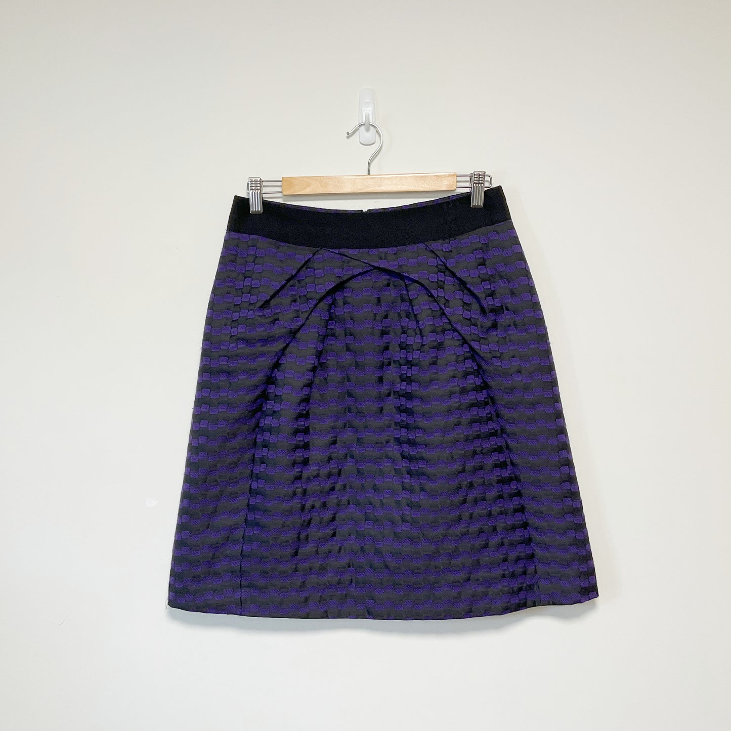 Veronika Maine - Wool Blend Purple Black Skirt