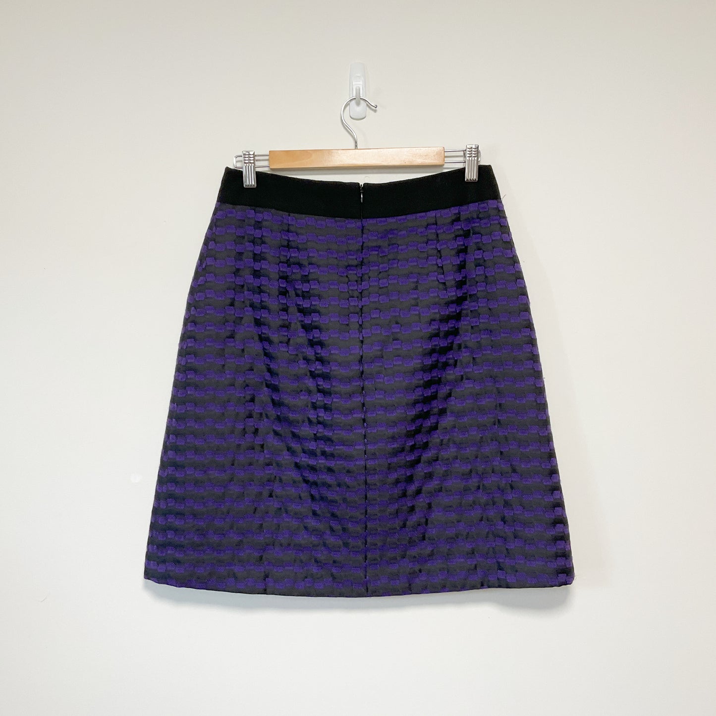 Veronika Maine - Wool Blend Purple Black Skirt