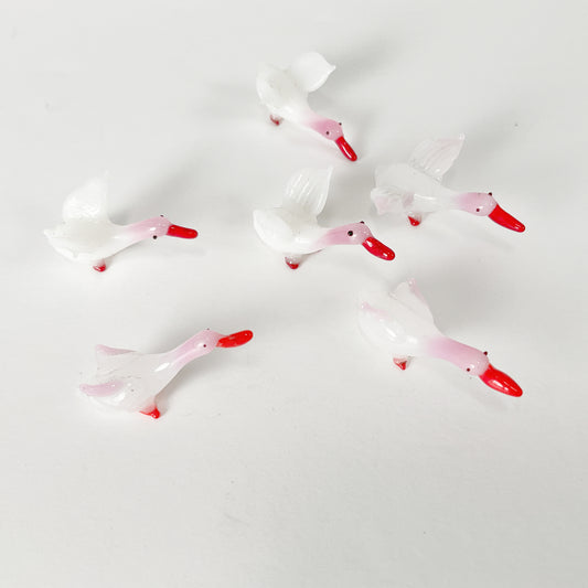 Vintage Glass Miniature Goose Set
