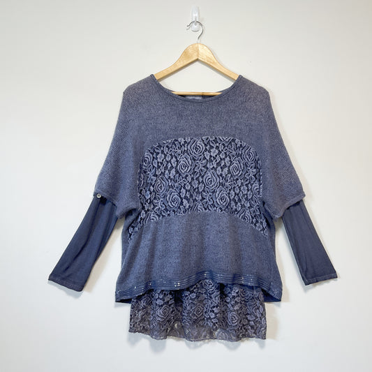 Made In Italy - 2-in-1 Blue Top