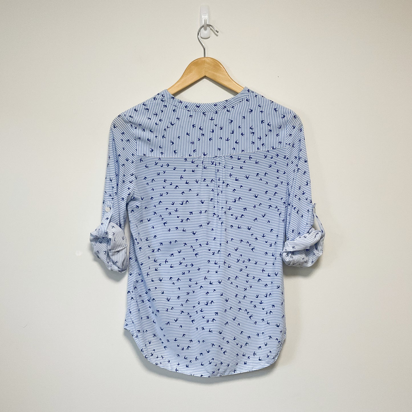 Atmosphere - Women's Shirt Blouse Blue With Swallow Bird Pattern