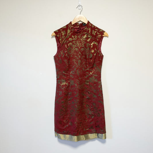 Cue - Red and Gold Mandarin Collar Dress