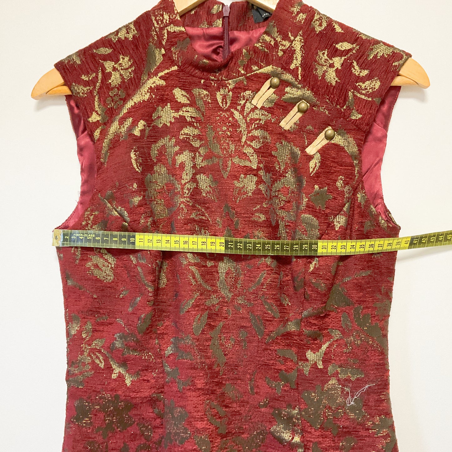 Cue - Red and Gold Mandarin Collar Dress