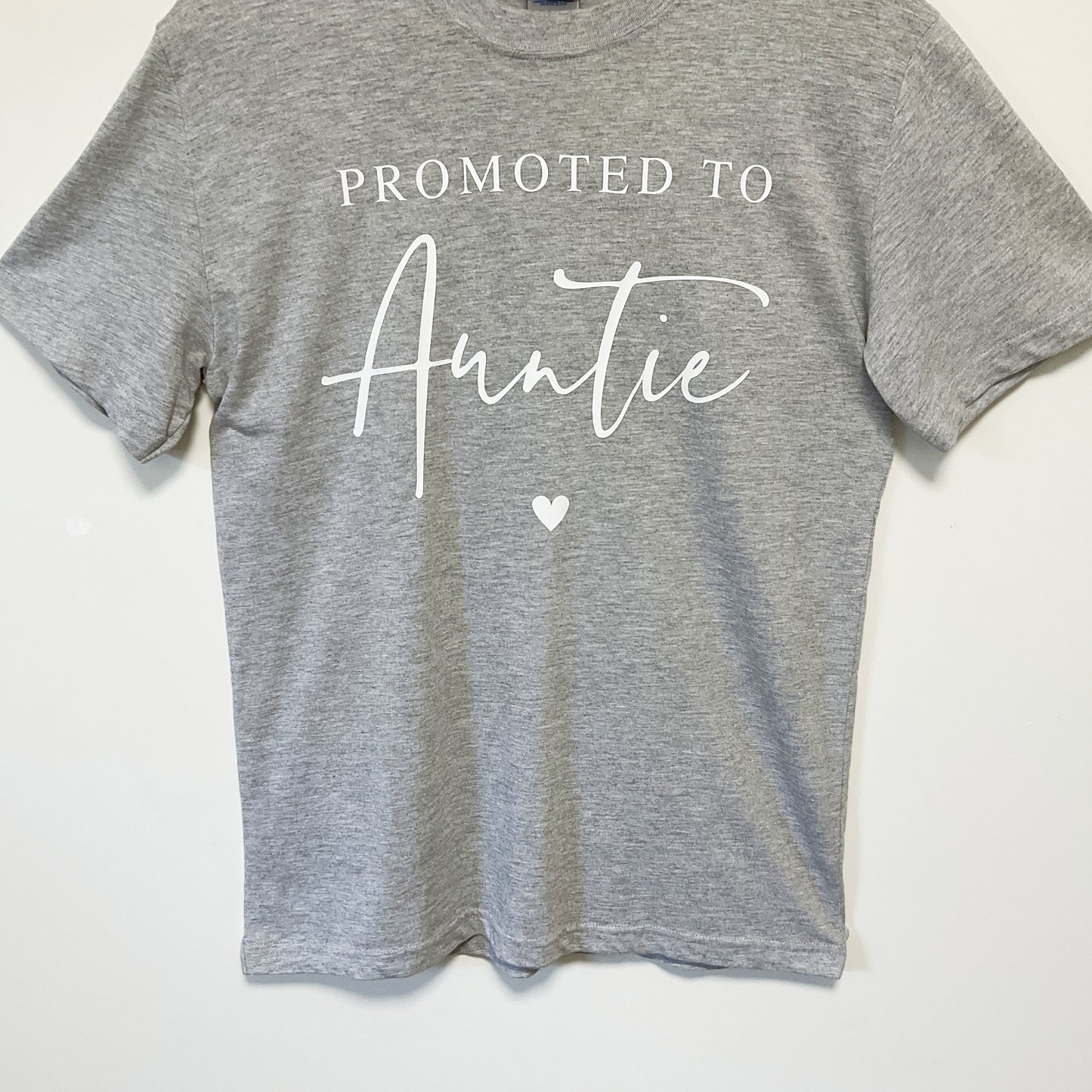 Russell - Promoted To Auntie Printed Grey Unisex T-Shirt