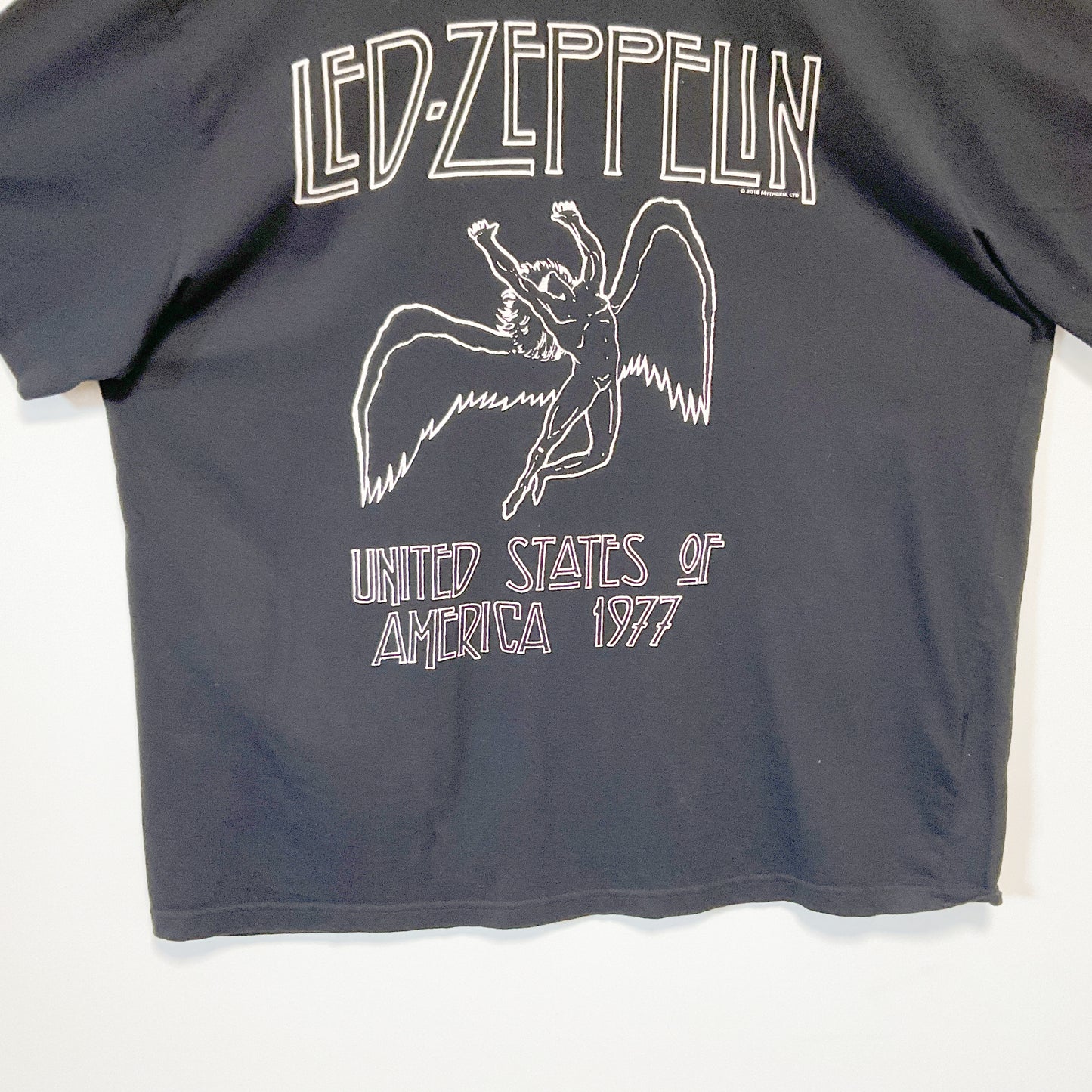 Led Zeppelin - Swan Song US Tour 1977 White Logo Men's Black T-Shirt