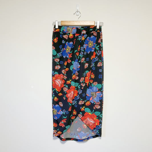 Charlo - Black floral pattern maxi skirt