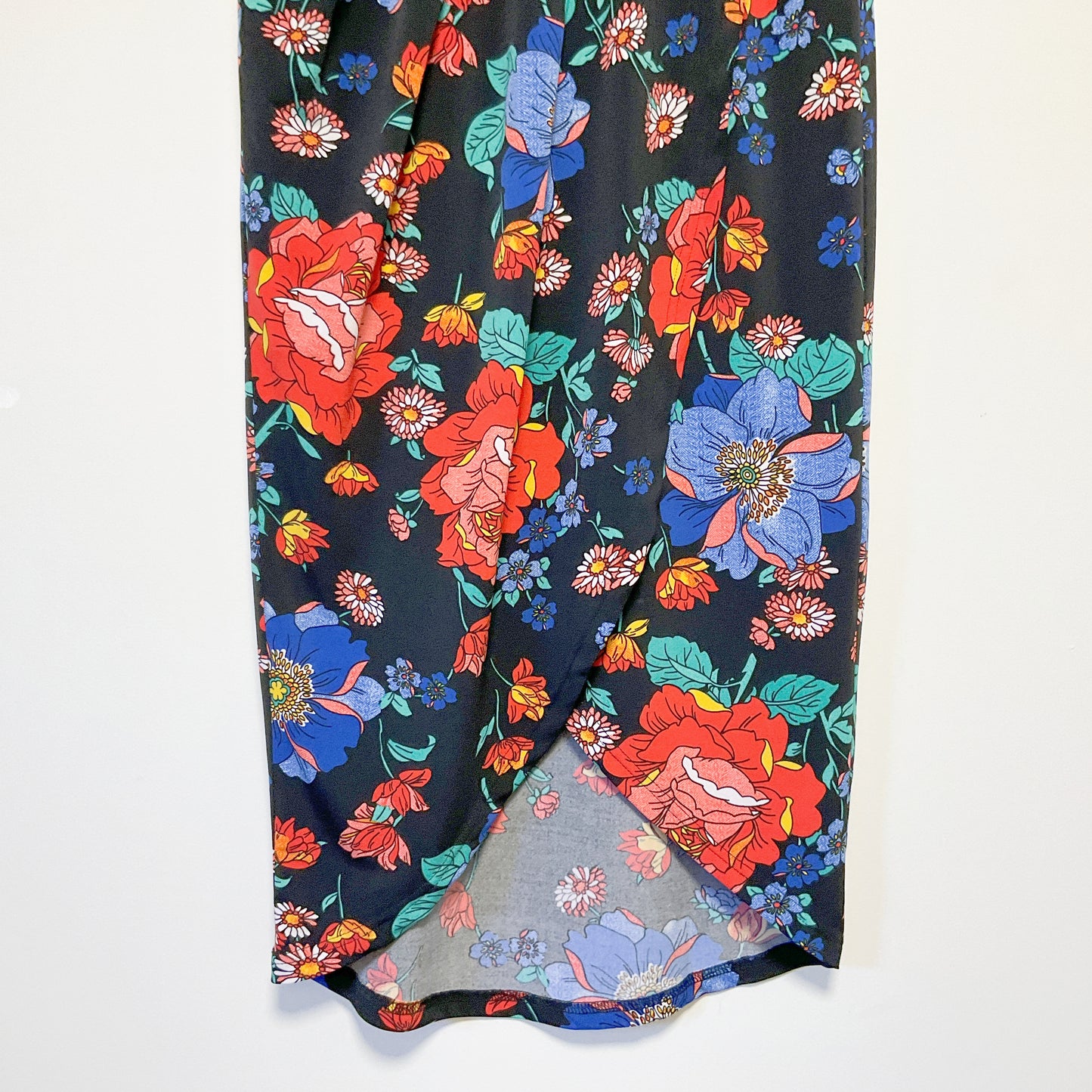 Charlo - Black floral pattern maxi skirt