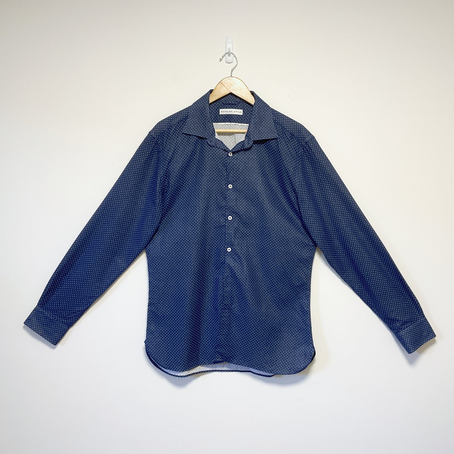 Working Style - Blue Cotton Long Sleeve Shirt