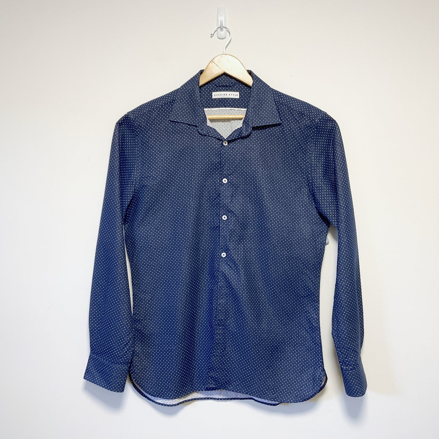 Working Style - Blue Cotton Long Sleeve Shirt