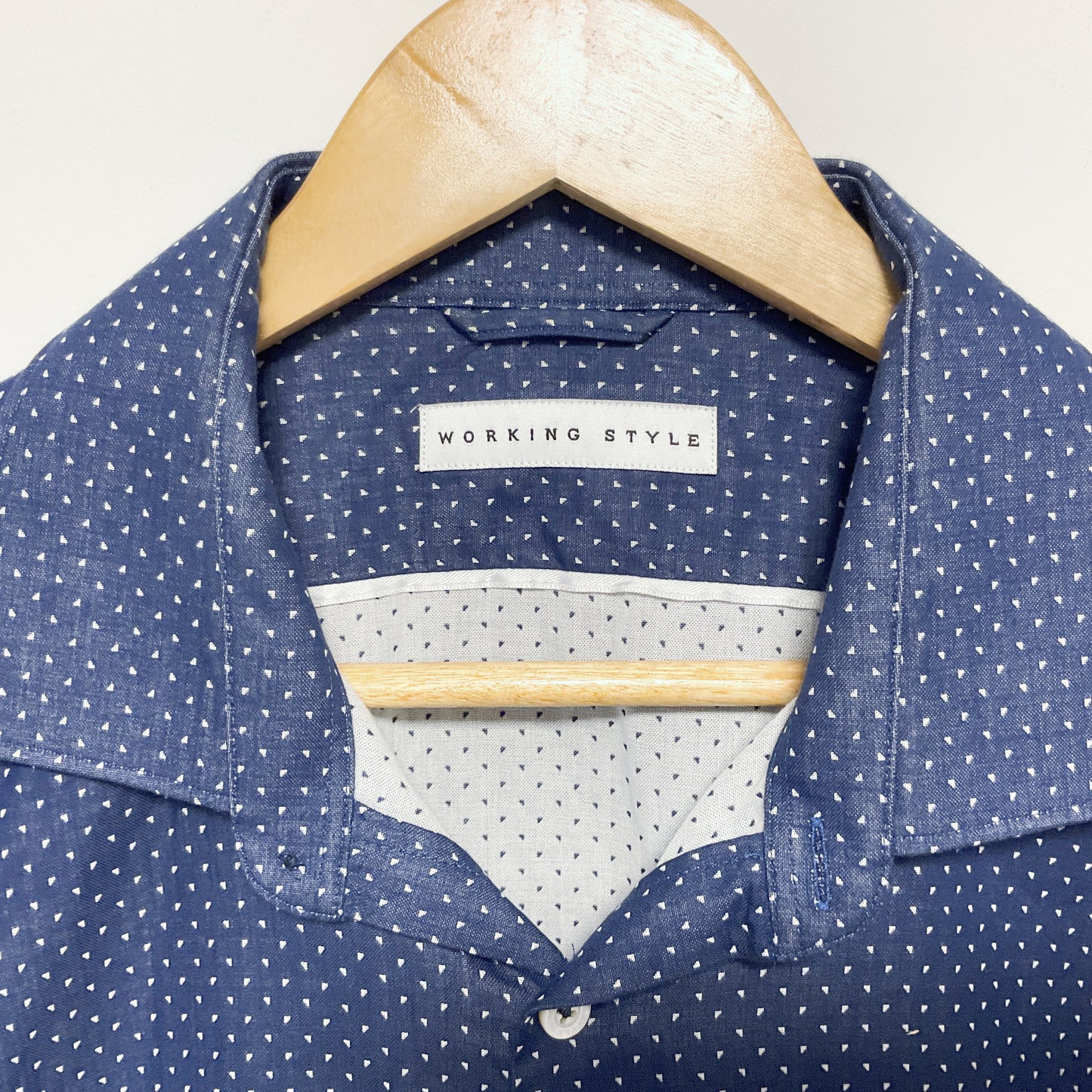 Working Style - Blue Cotton Long Sleeve Shirt