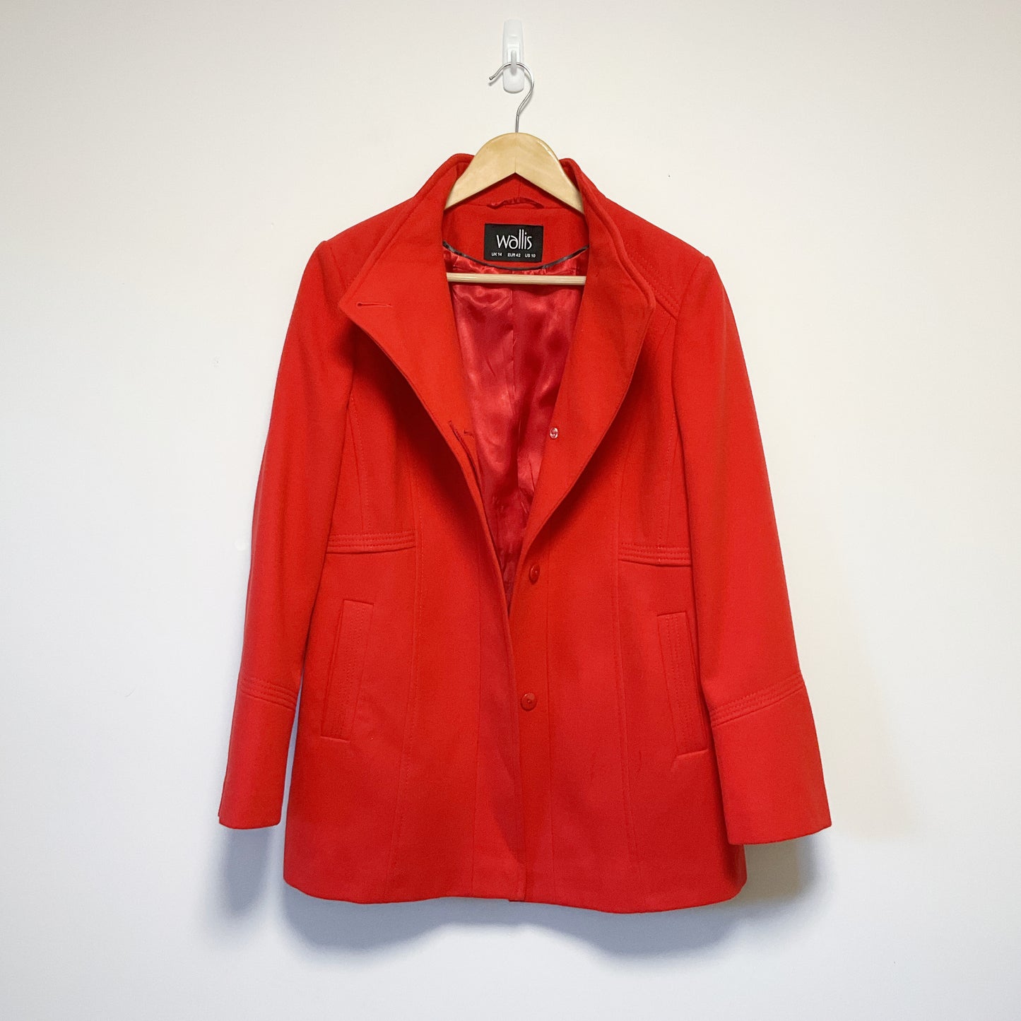 Wallis - Women's Red High Collar Coat