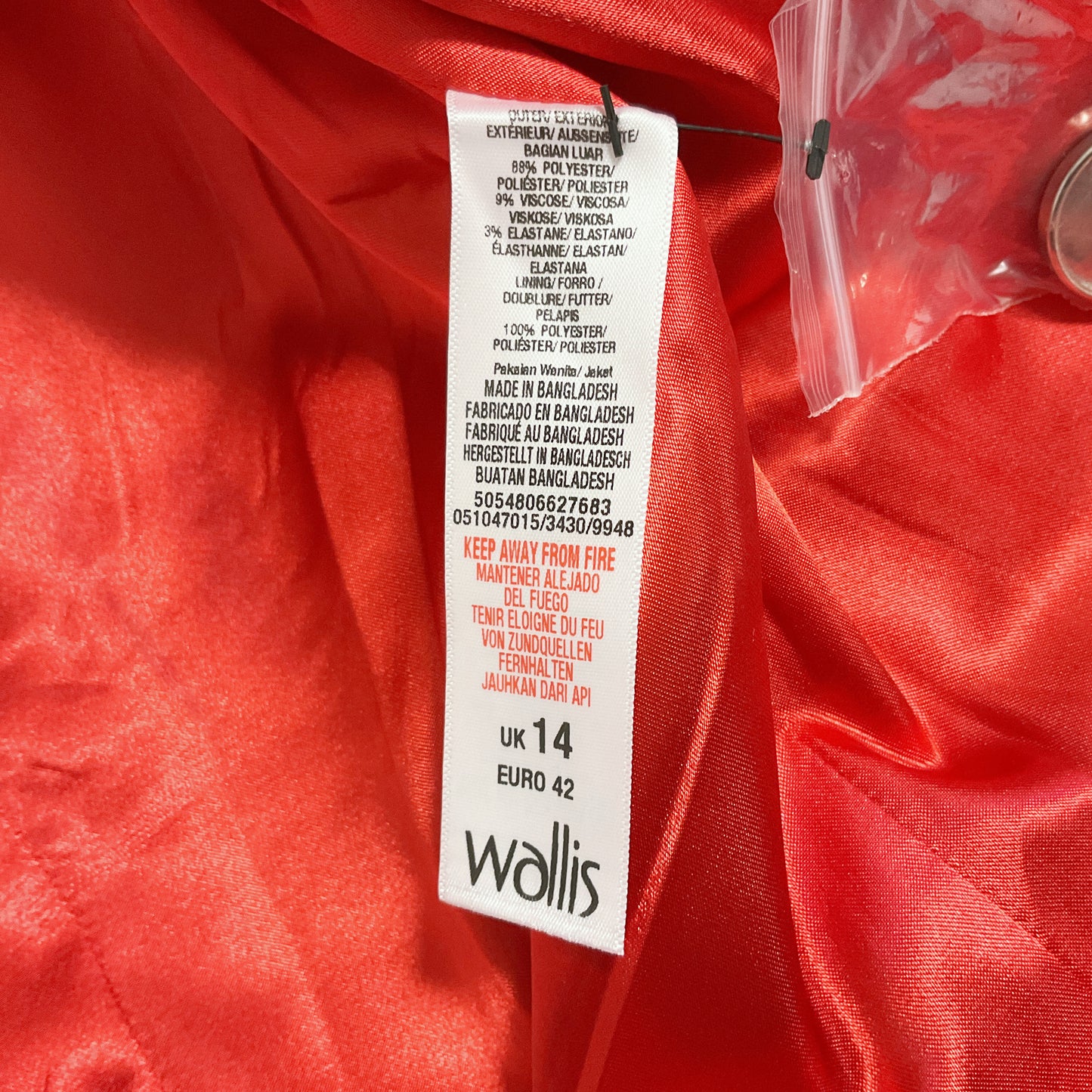 Wallis - Women's Red High Collar Coat