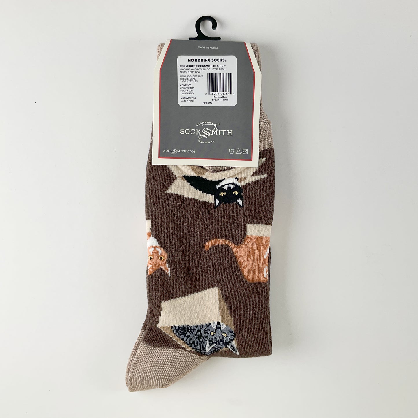 Sock Smith - Cat in a Box Brown Heather