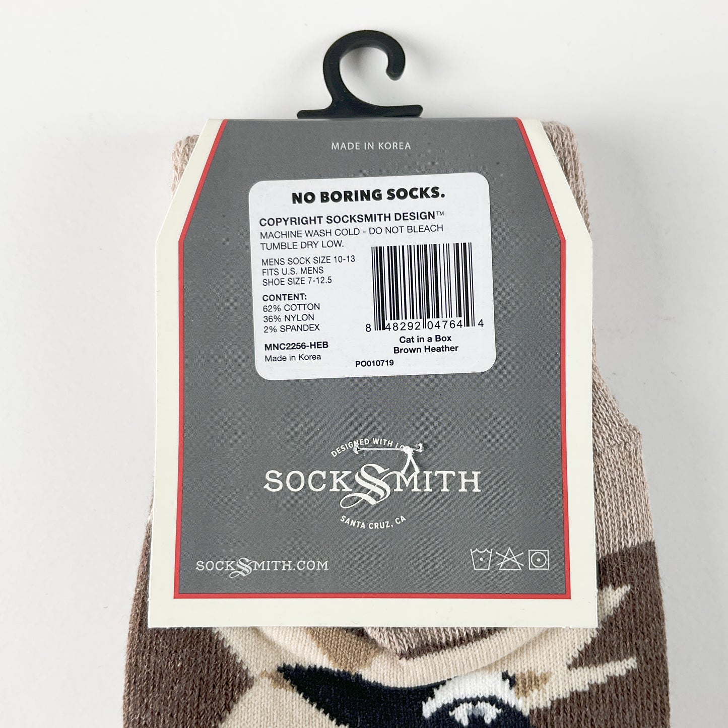 Sock Smith - Cat in a Box Brown Heather