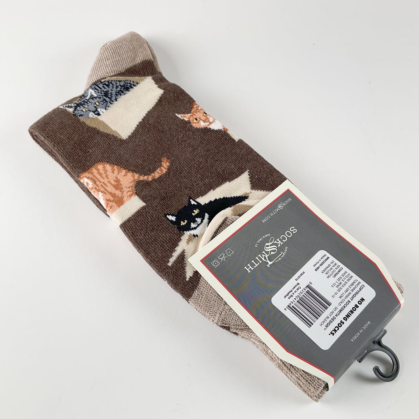 Sock Smith - Cat in a Box Brown Heather