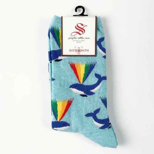 Sock Smith - Rainbow Whale - Blue Heather