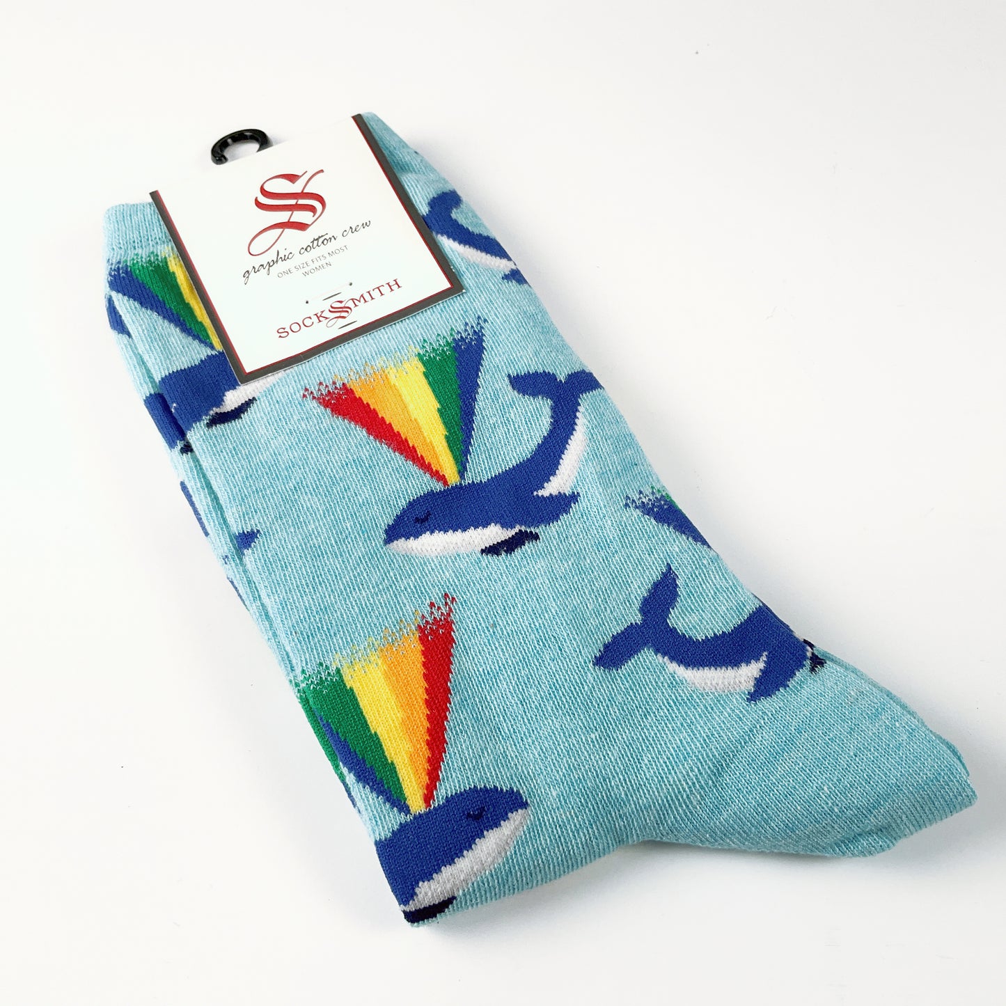 Sock Smith - Rainbow Whale - Blue Heather