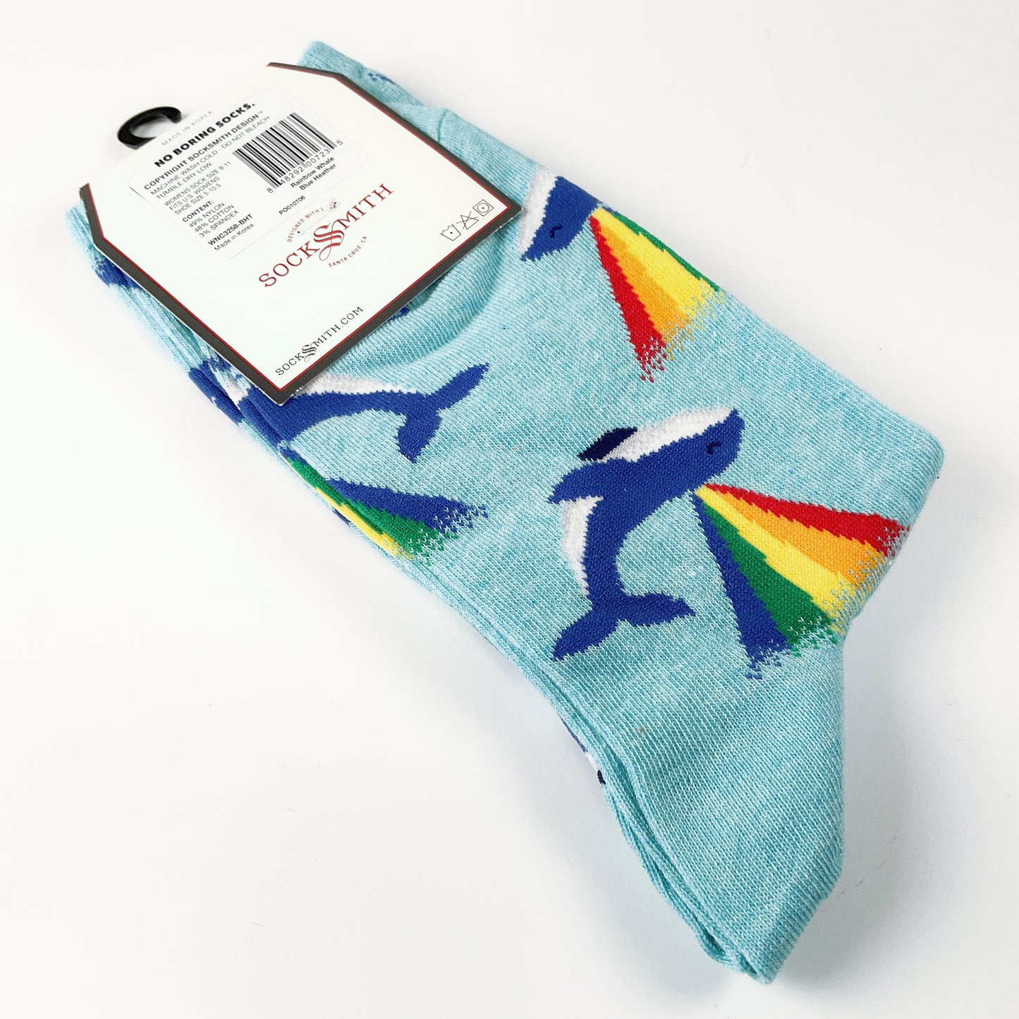 Sock Smith - Rainbow Whale - Blue Heather