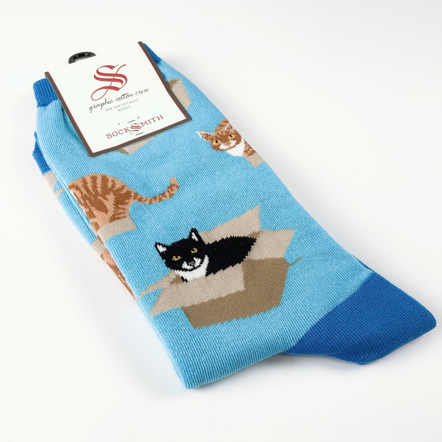 Sock Smith - Cat In A Box Azure