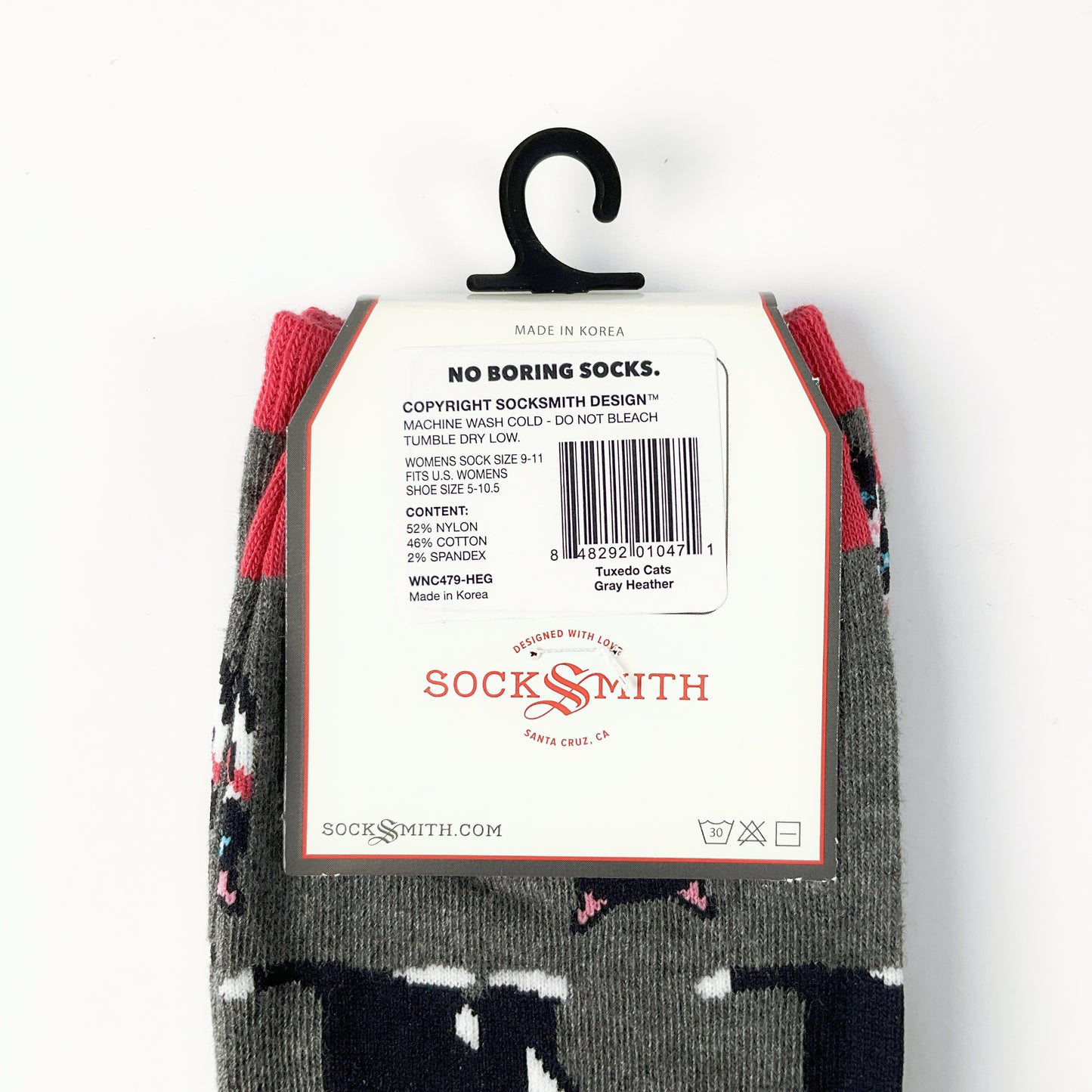 Sock Smith - Tuxedo Cats Gray Heather