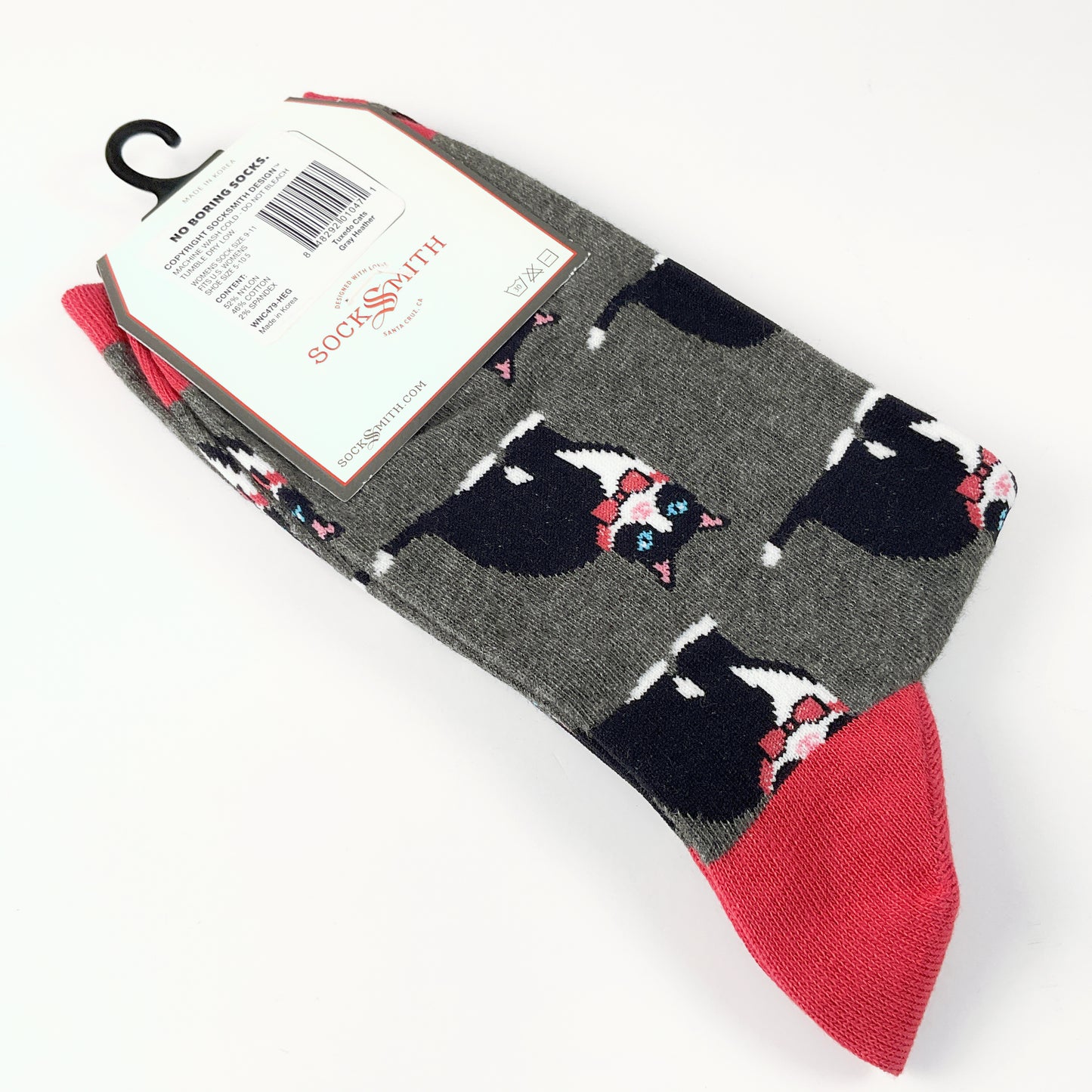 Sock Smith - Tuxedo Cats Gray Heather