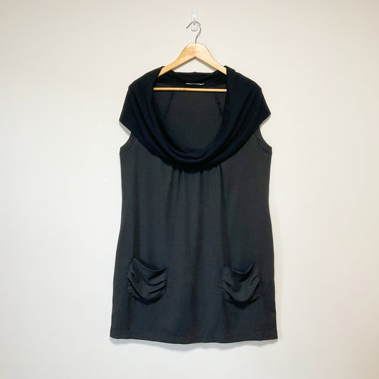 Gregory - Black Wool Dress With Pocket