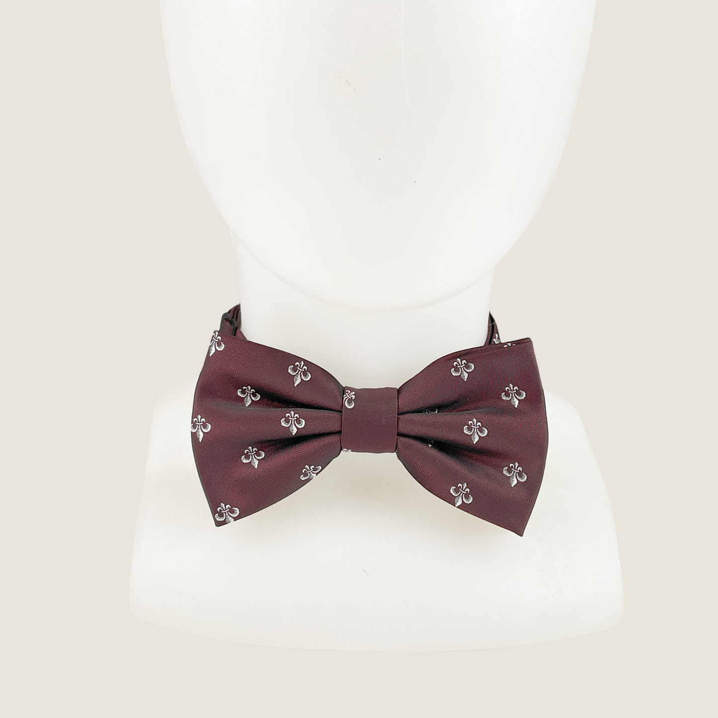 Q Brand - Fleur De Lis Brown Bow Tie