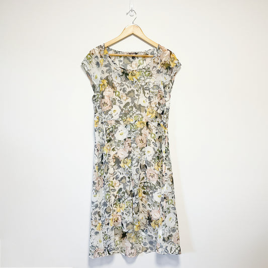 Emerge - White Floral Dress with Inner Dress