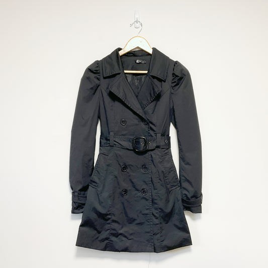 Chic A Booti - Black Trench Coat with Puff Sleeve