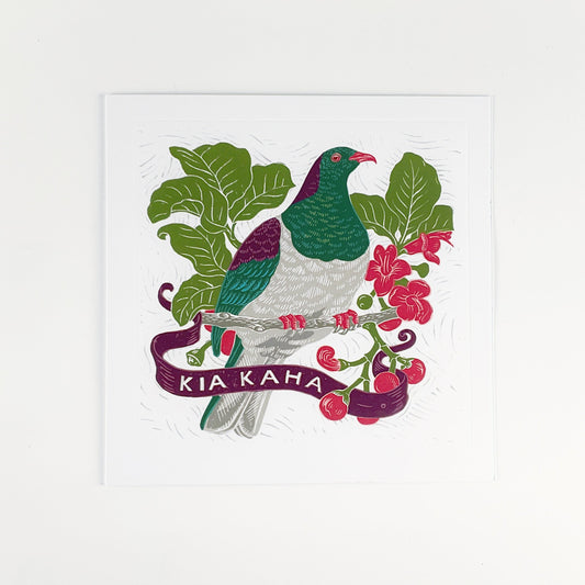 Live Wires Greeting Cards - KIA KAHA NATIVE WOOD PIGEON