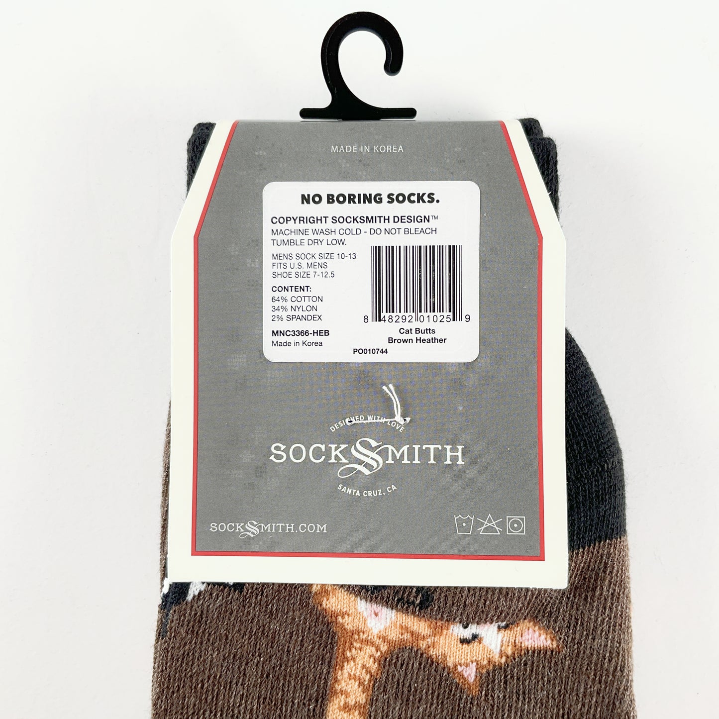 Sock Smith - Cat Butts Brown Heather