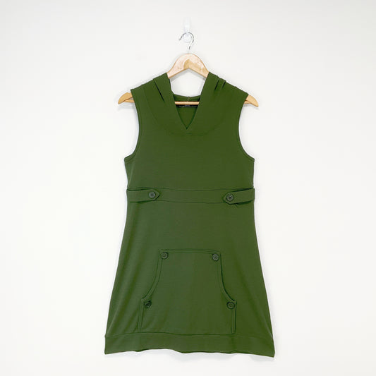 Ignite platinum - Green Hooded Sleeveless Knit Dress