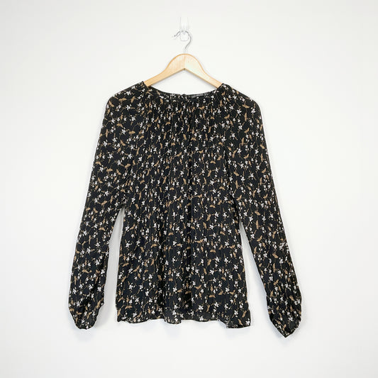 Fate + Becker - Black Top - Floral Blouse