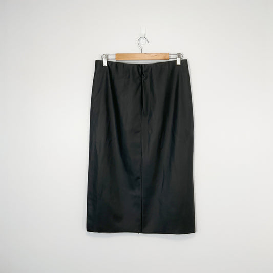 H&M - Faux Leather Midi Skirt