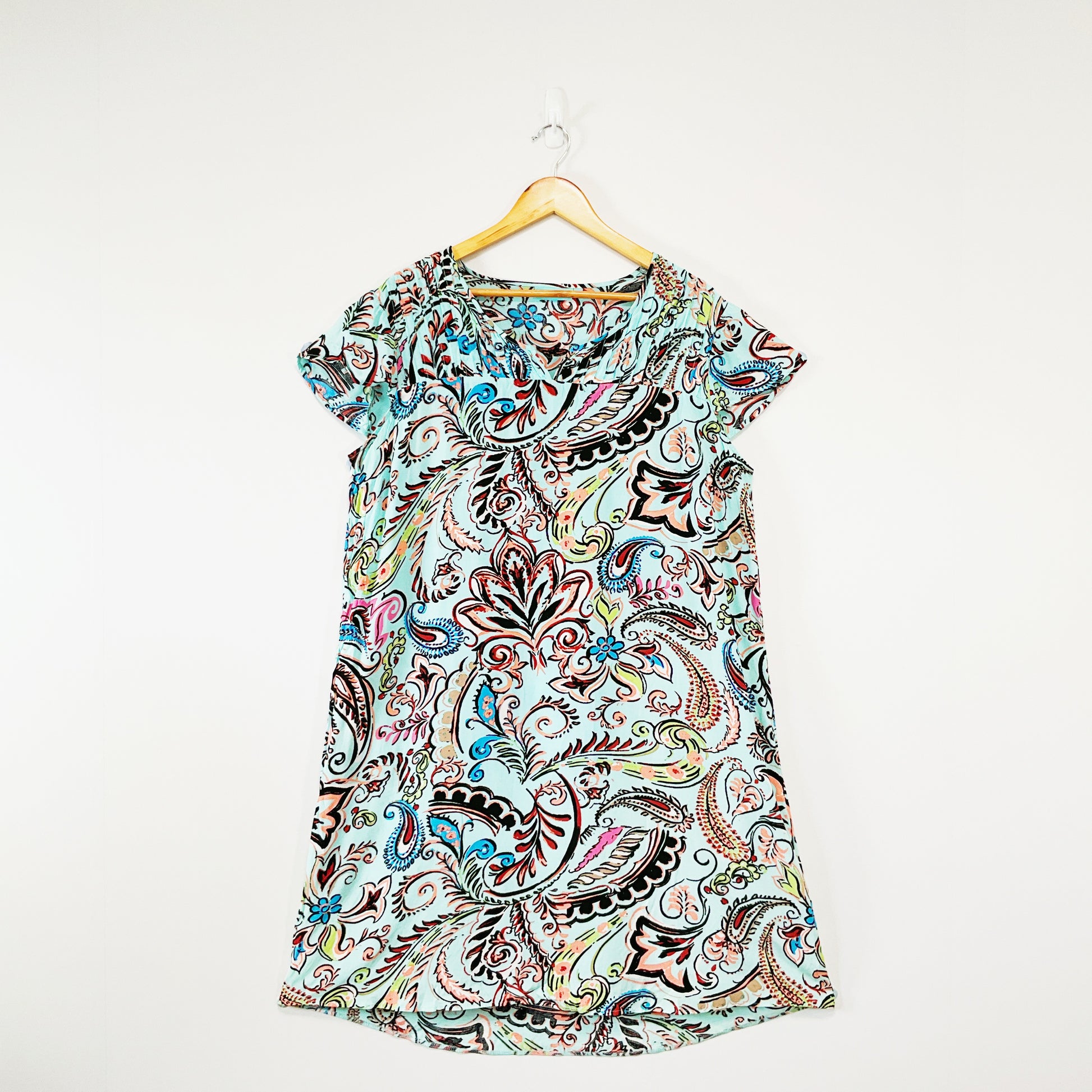 Blue illusion - Printed Linen Dress SPCA Op Shops Blue illusion - Printed Linen Dress SPCA Op Shops