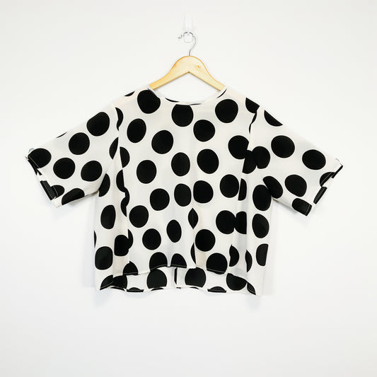 Blacklist - Black and White Polka Dot Short Sleeves Top