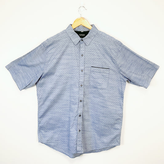 PERRONE - Easy Care Short Sleeve Blue Shirt