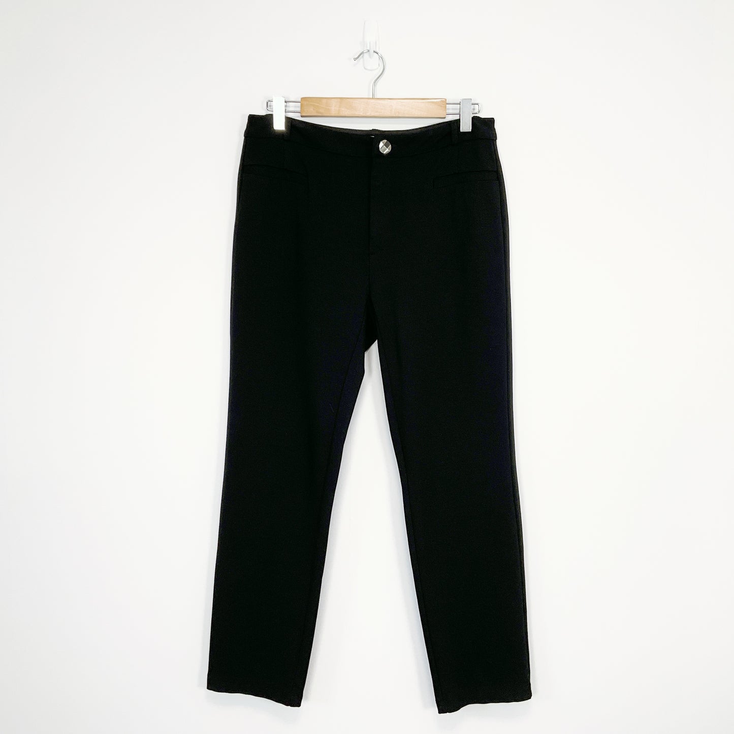 MACJAYS - Stretch Black Pant with Faux Front Pockets