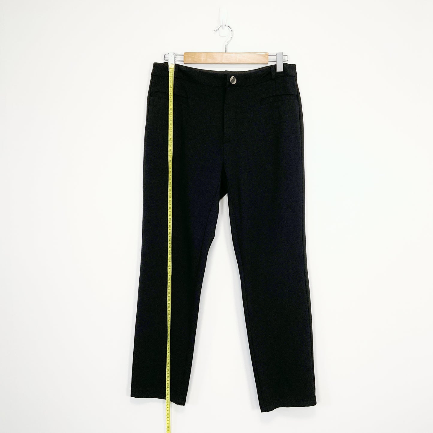 MACJAYS - Stretch Black Pant with Faux Front Pockets