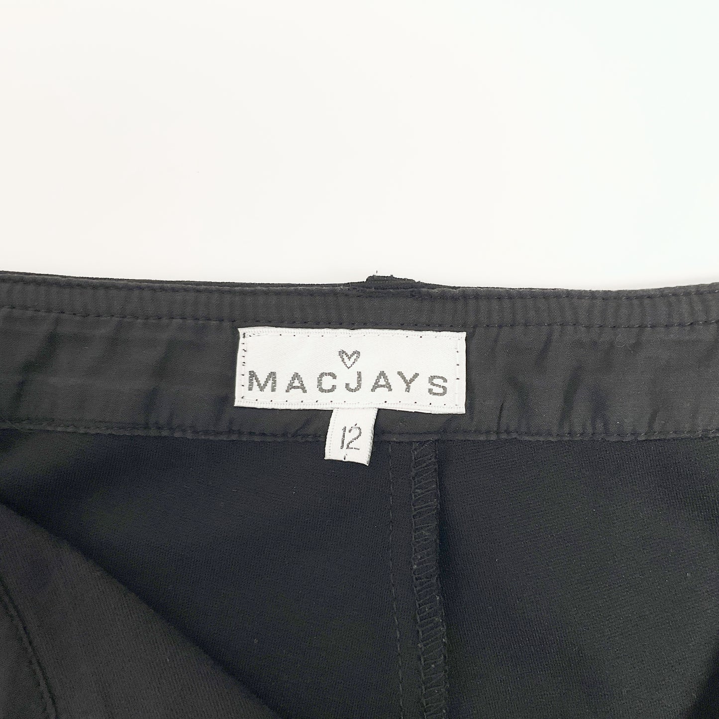 MACJAYS - Stretch Black Pant with Faux Front Pockets