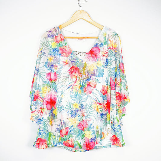 Millers - Floral Print Batwing Sleeve Blouse